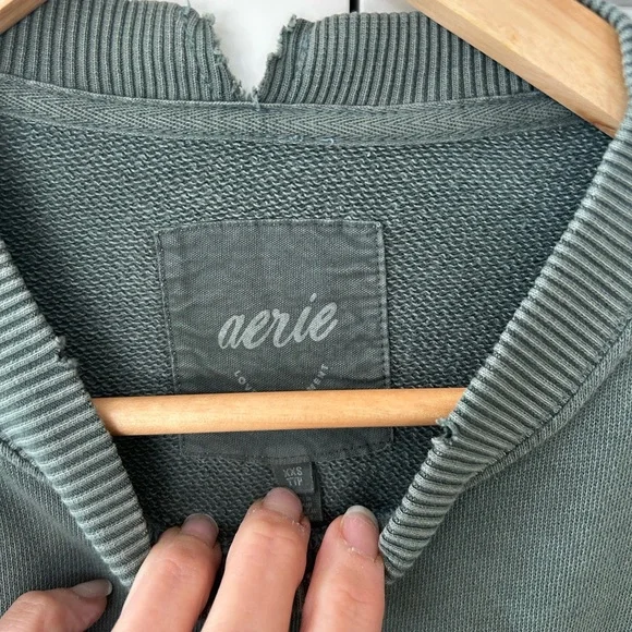 Aerie The Chill Crew Sweatshirt Oversized XXS - Picture 5 of 6